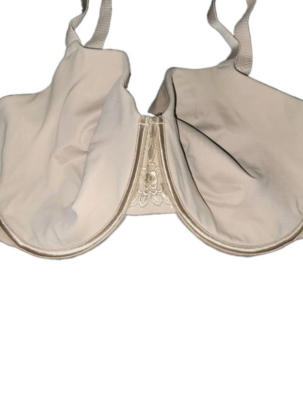 Vanity Fair Beige Full Figure Underwire Bra 38H Lace Accent Adjustable Straps
